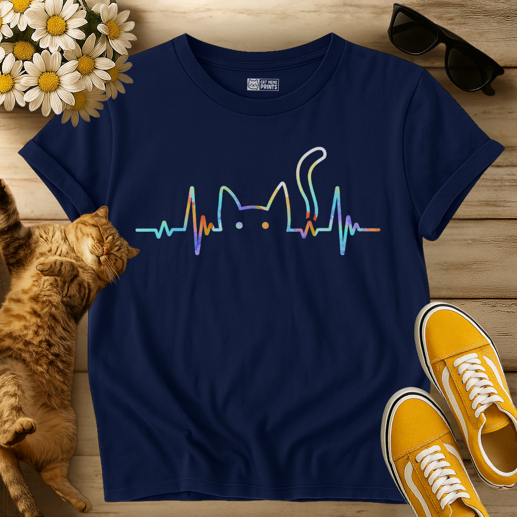 Heartbeat Cat Lover T-Shirt