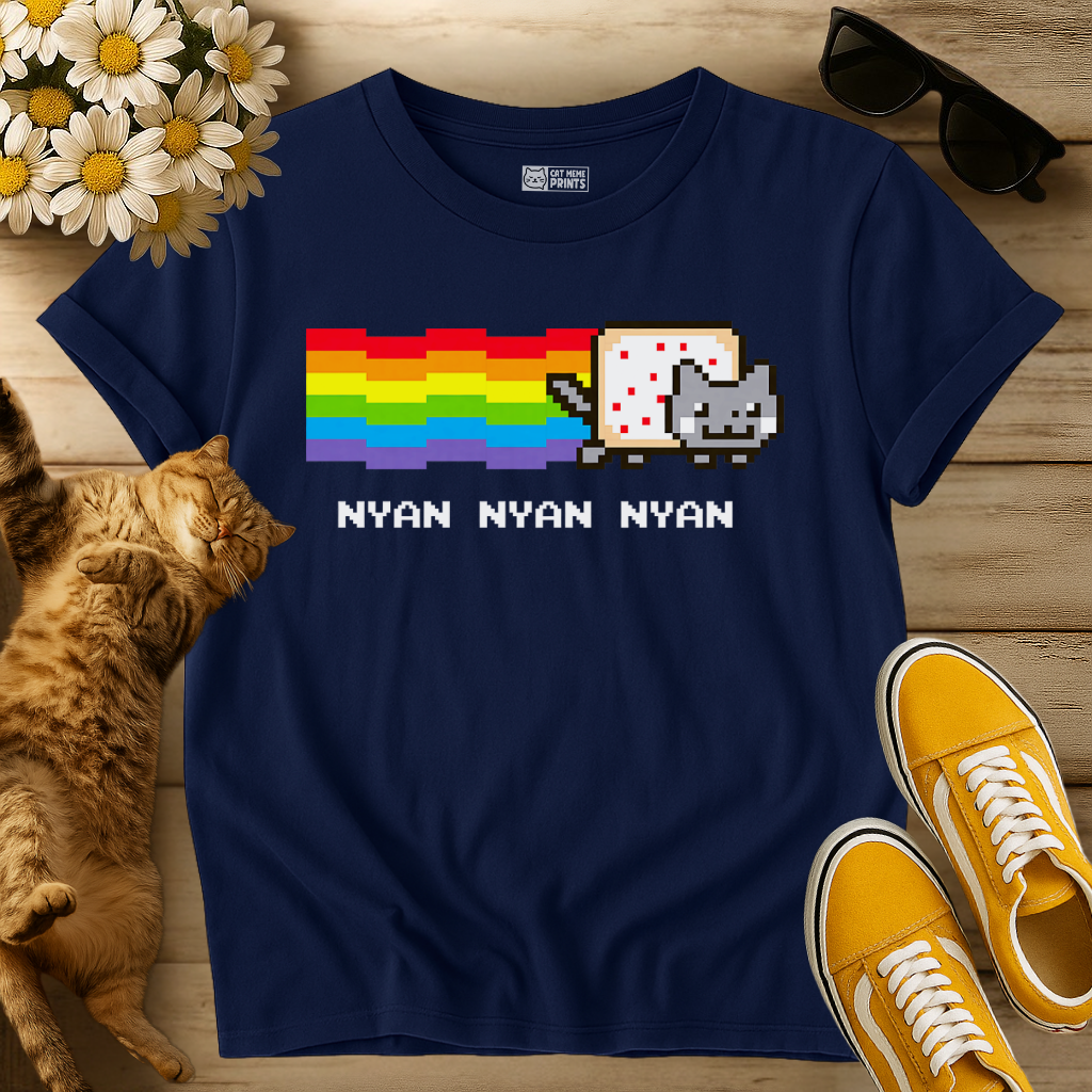 Cat Nyan Rainbow Meme T-Shirt