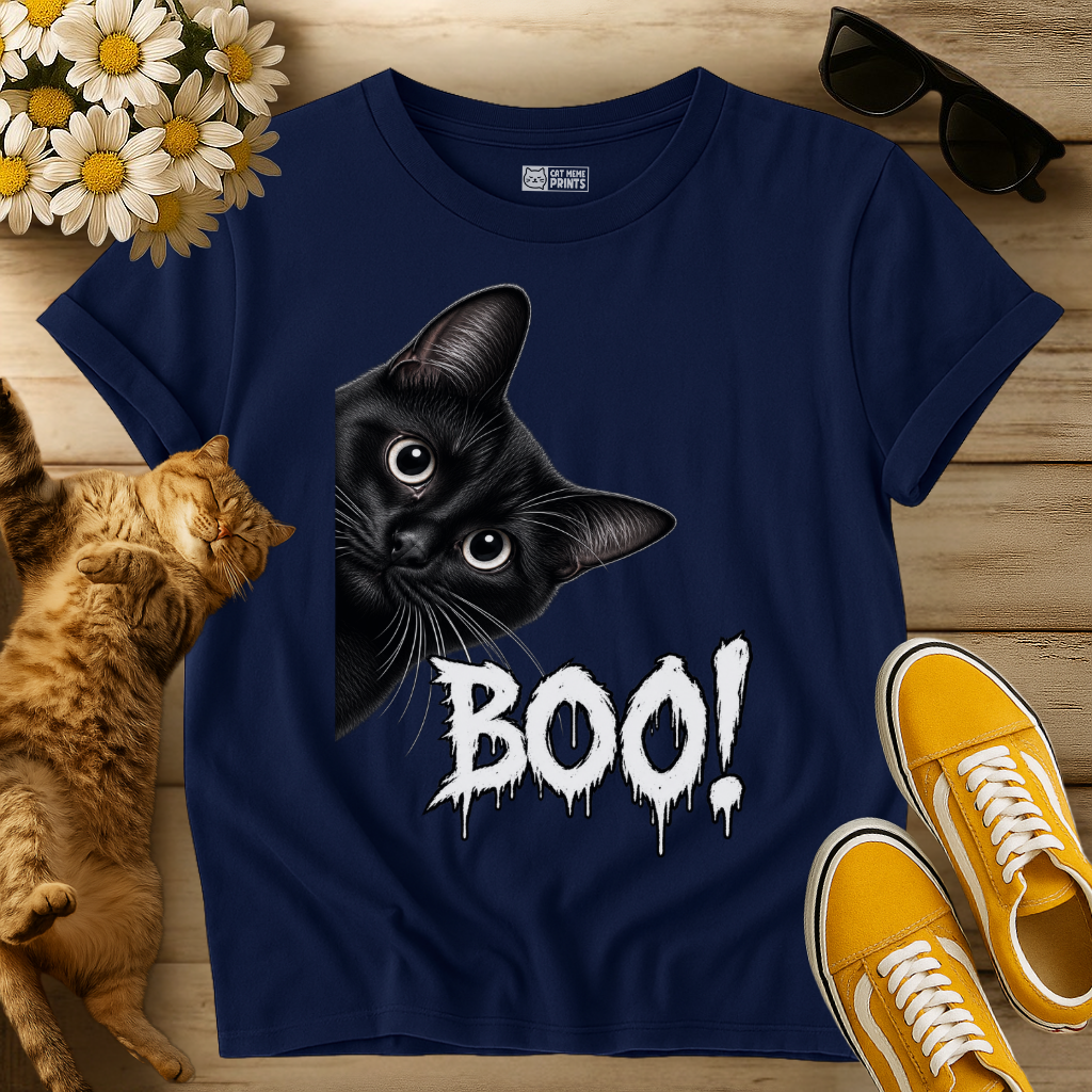 Black Cat Boo T-Shirt