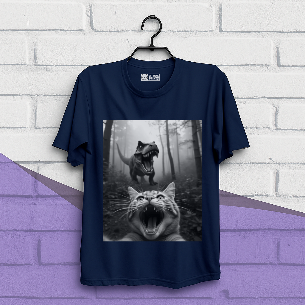 Cat Selfie With T-rex T-Shirt