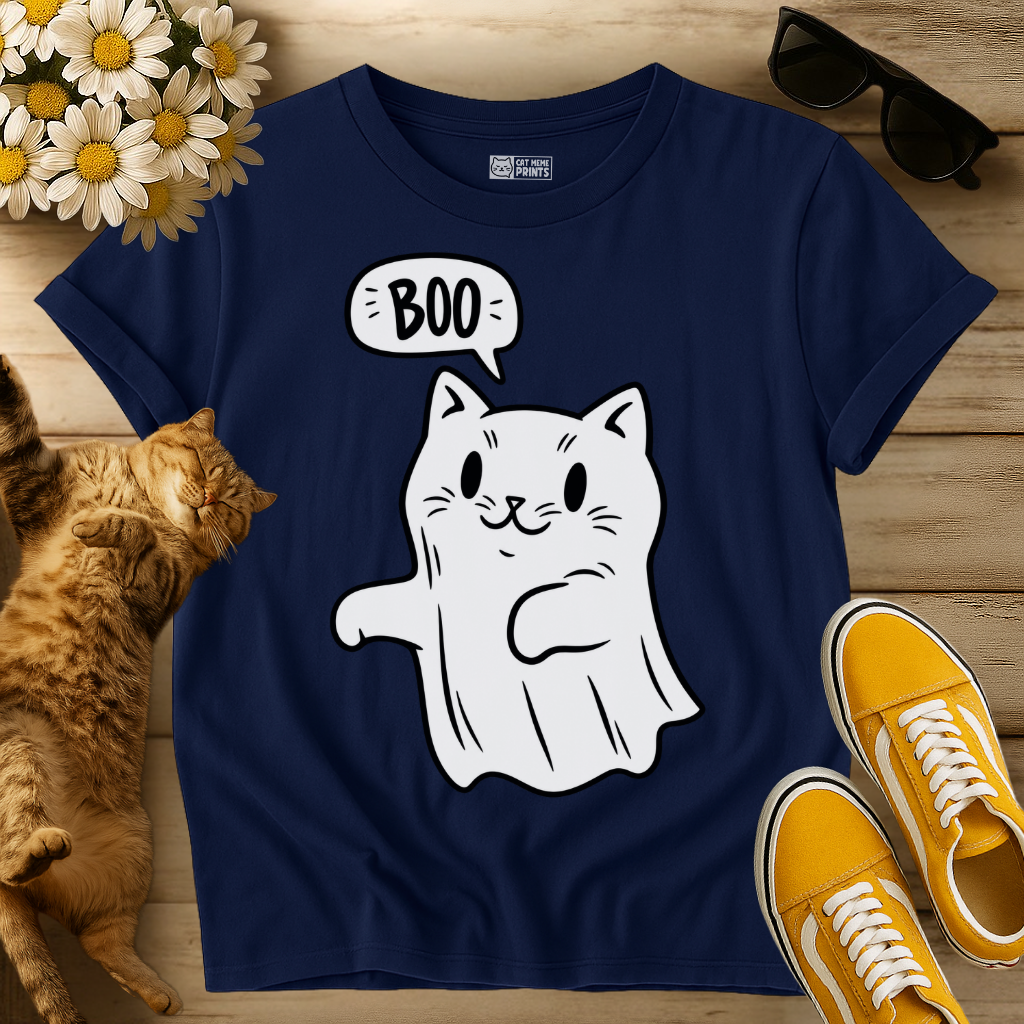 Ghost Cat Boo T-Shirt
