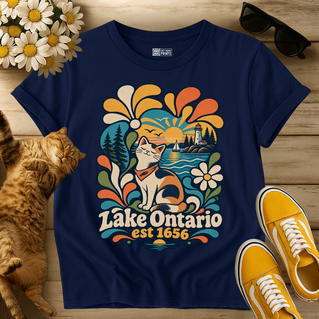 Groovy Lake Ontario Cat T-Shirt