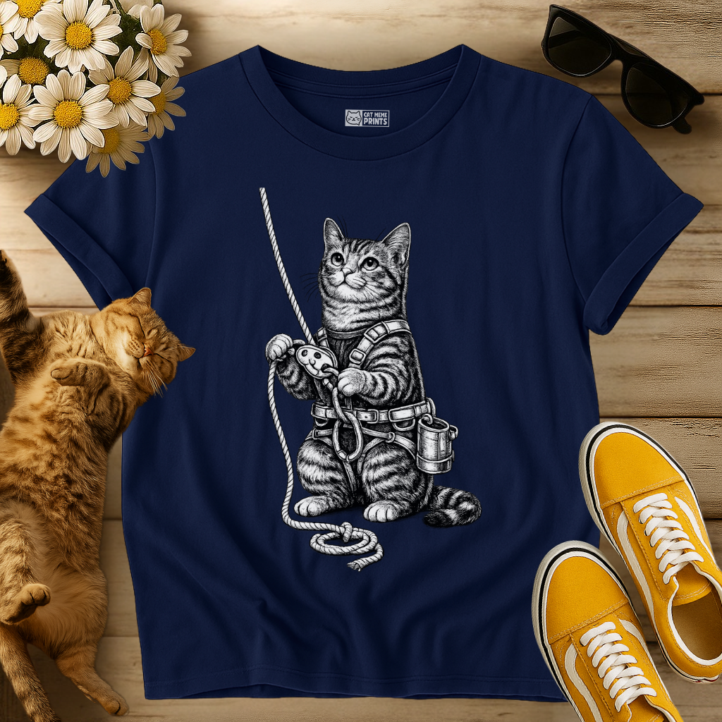 Rappelling Cat Climber T-Shirt