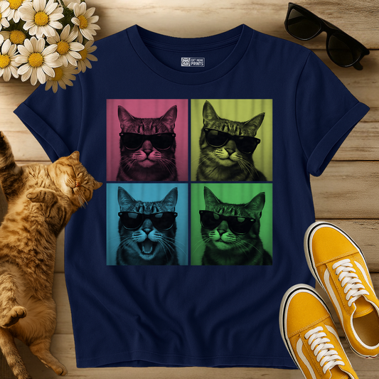 Cool Cat Pop Art Portrait T-Shirt
