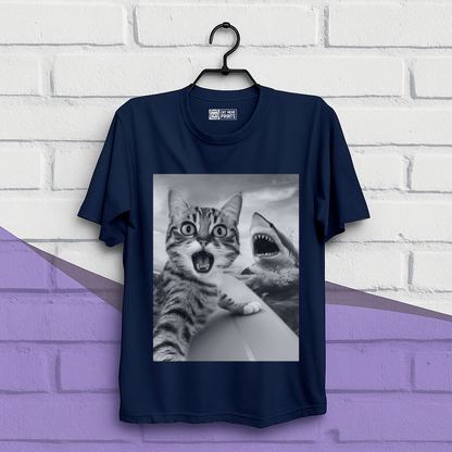 Cat Selfie With Shark T-Shirt
