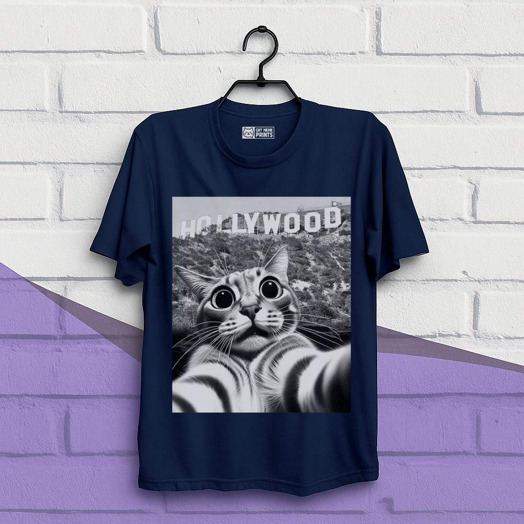 Cat taking Selfie With Hollywood Sign T-Shirt
