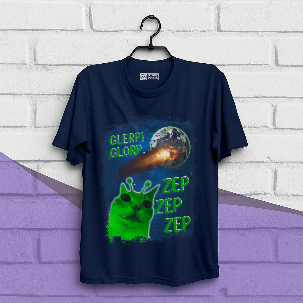 Glerp Glorp Zep Alien Cat T-Shirt