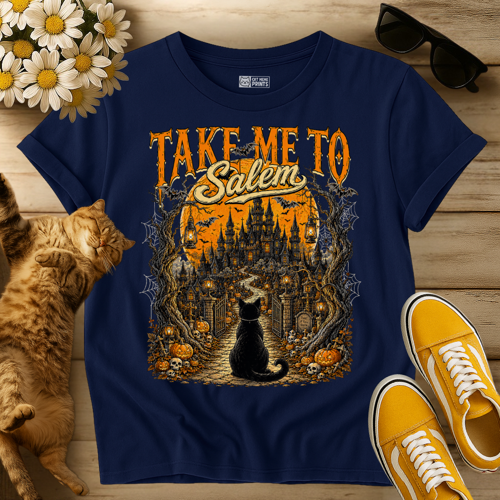 Take Me to Salem Witch Cat T-Shirt