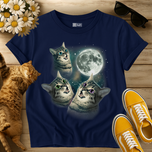 Three Cat Moon 3 Wolfs T-Shirt