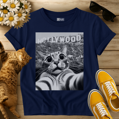 Cat Selfie With Hollywood Sign T-Shirt