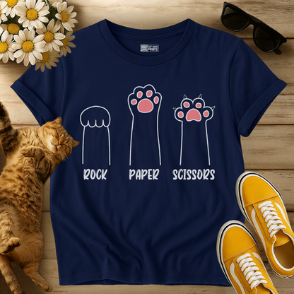 Cat Hand Game Rock Paper Scissors T-Shirt