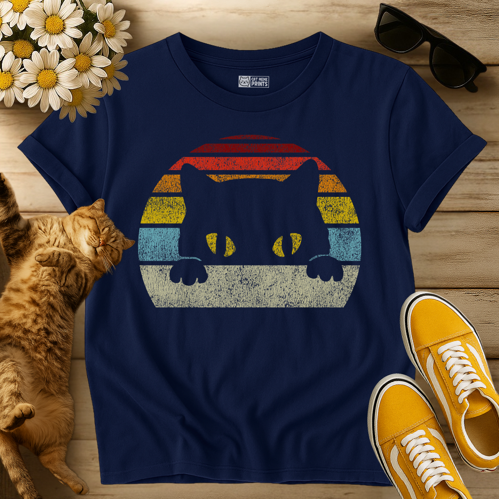 Cat Retro Style Vintage T-Shirt