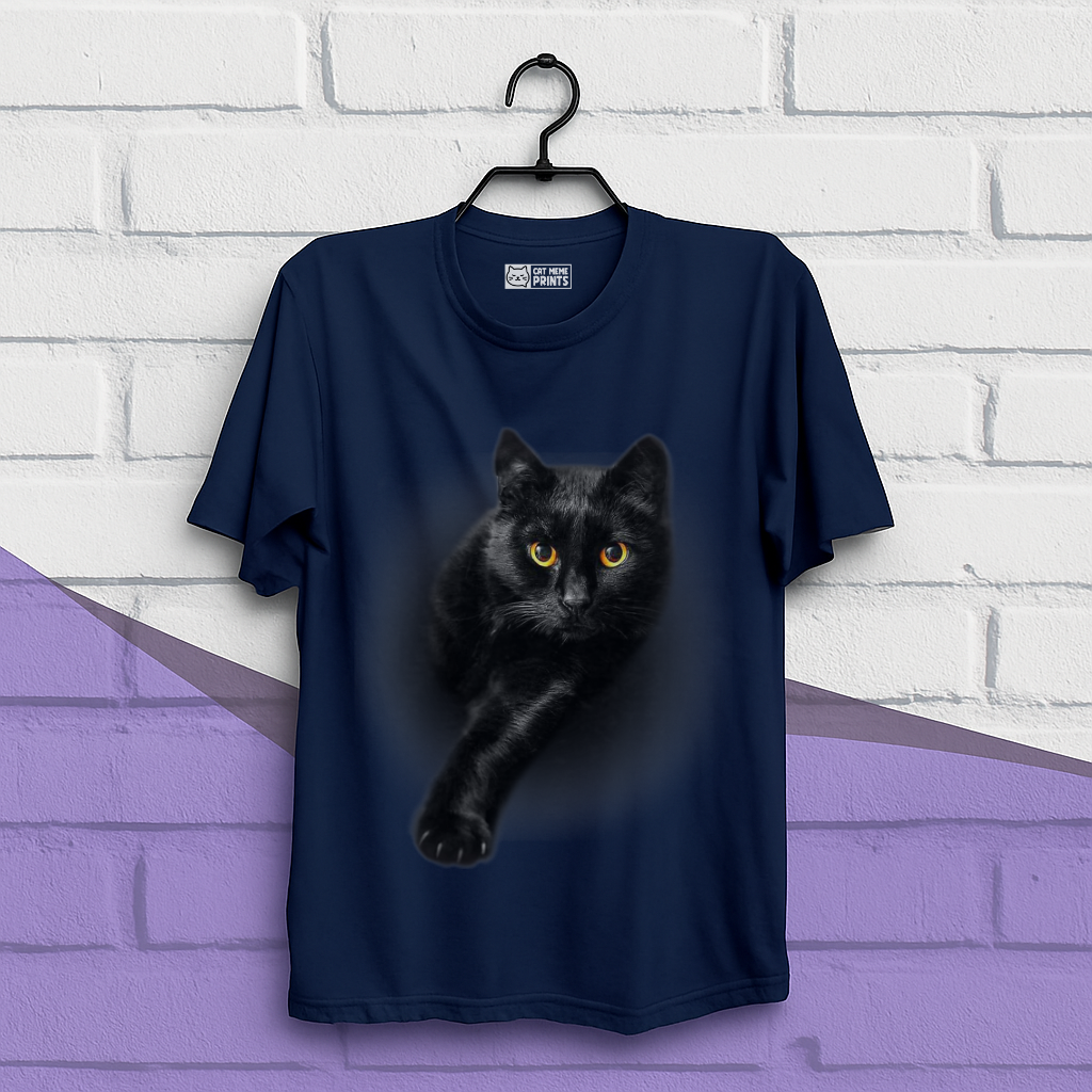 Black Cat Yellow Eyes T-Shirt