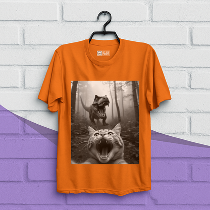 Cat Selfie With T-rex T-Shirt
