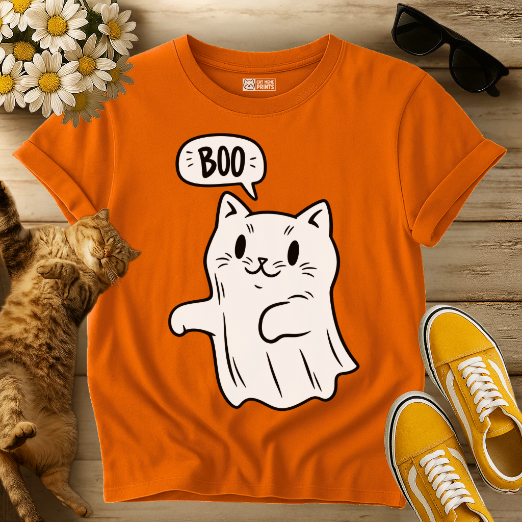 Ghost Cat Boo T-Shirt