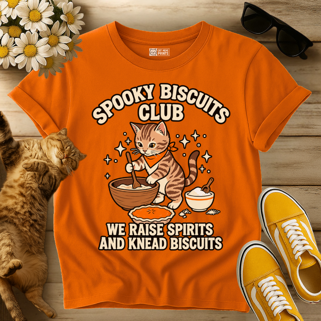 Cat Spooky Biscuits Club T-Shirt