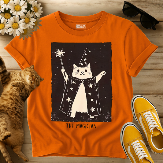 Wizard Cat Weird Tarot Card The Magician T-Shirt