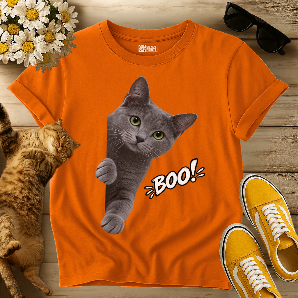 Blue Russian Cat Boo T-Shirt