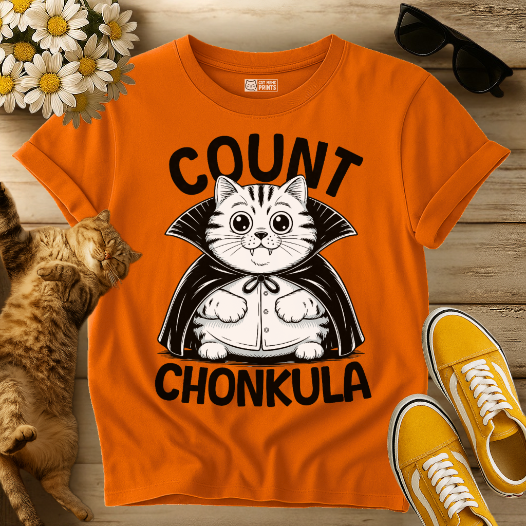 Vampire Cat Count Chonkula T-Shirt