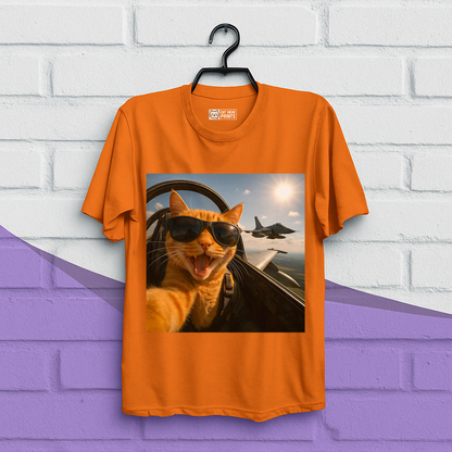 Cat Selfie Jet Airplane T-Shirt