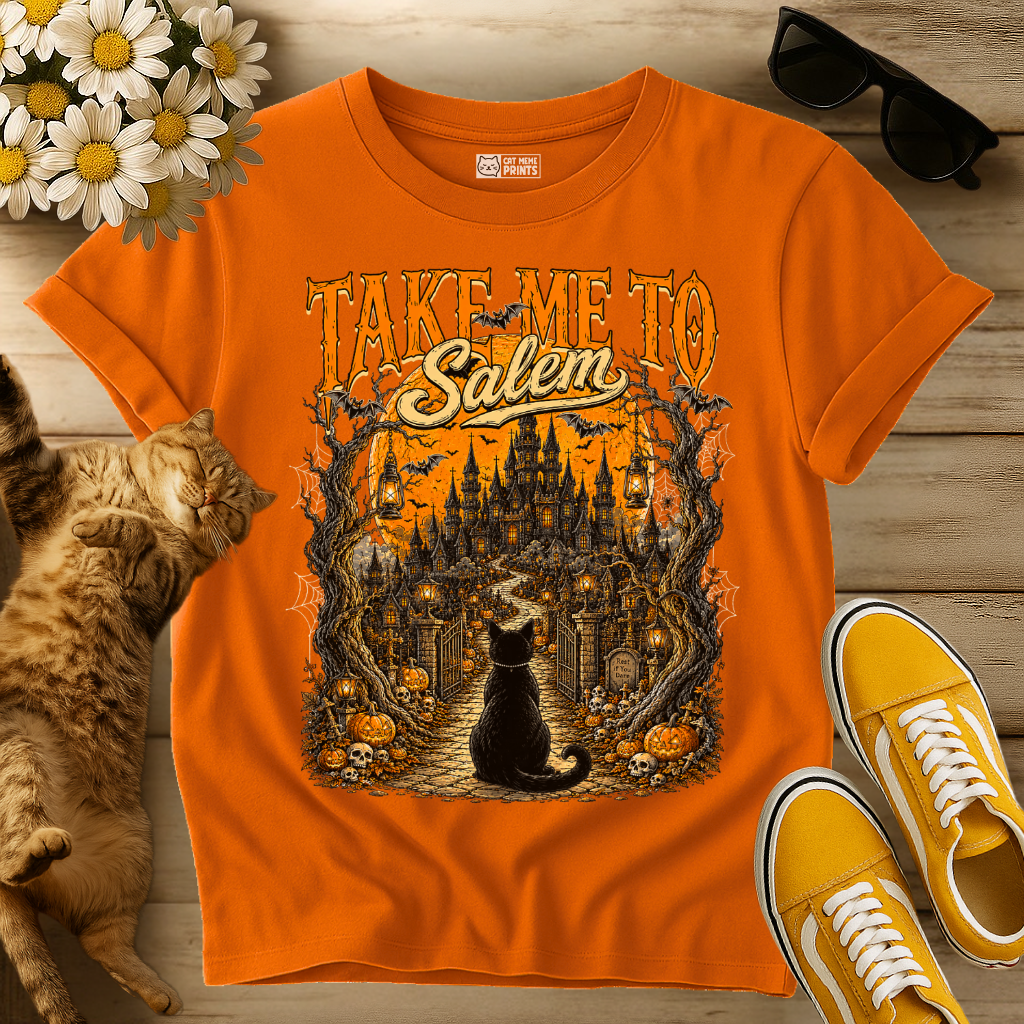 Take Me to Salem Witch Cat T-Shirt