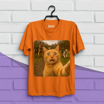 Cat Selfie With Dogs Cat Meme T-Shirt
