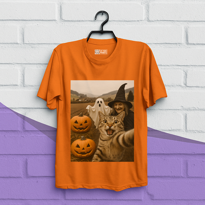Cat Selfie with Witch & Ghost T-Shirt