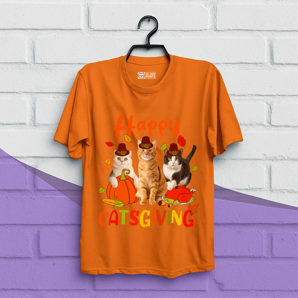 Happy Catsgiving fall Thanksgiving T-Shirt