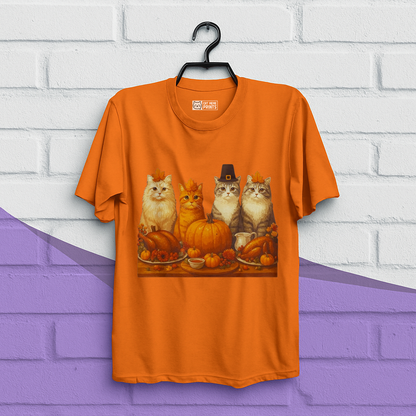 Cats Dinner Feast Fall Thanksgiving T-Shirt