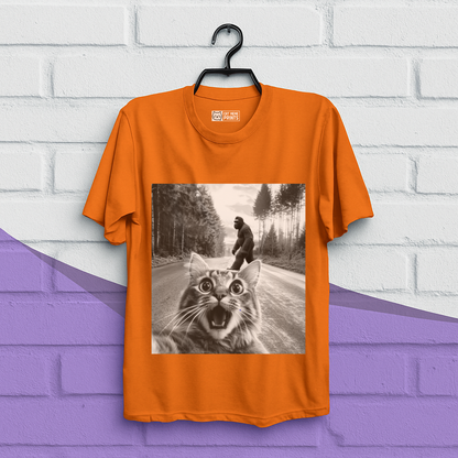 Cat Selfie With Bigfoot T-Shirt