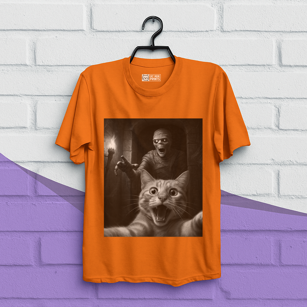 Cat Selfie with a Mummy T-Shirt
