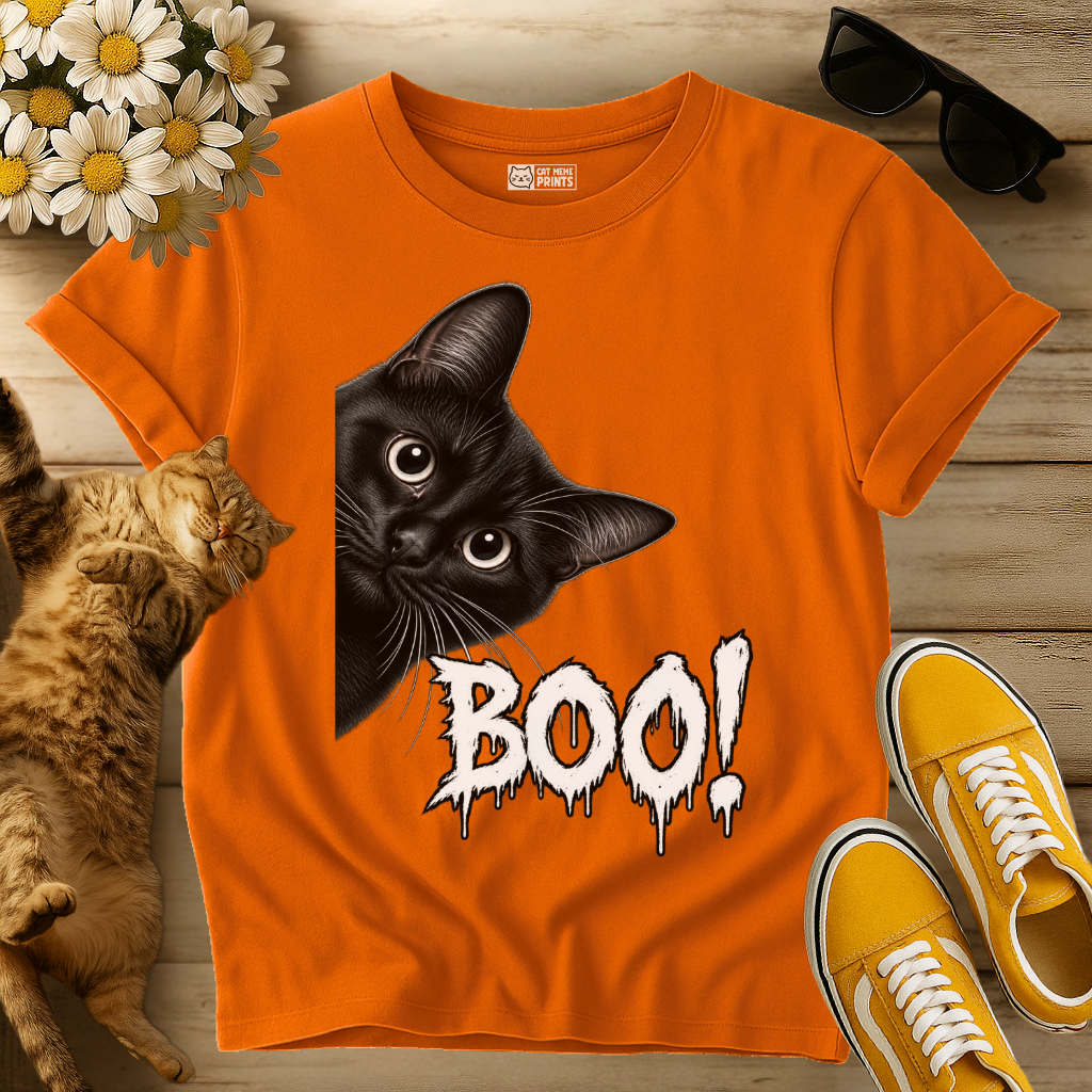 Black Cat Boo T-Shirt