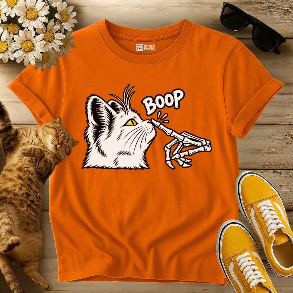 Cat Skeleton Hand Boop T-Shirt