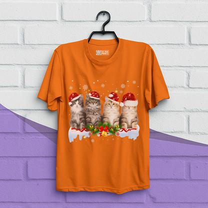 Cat Christmas Light Santa T-Shirt