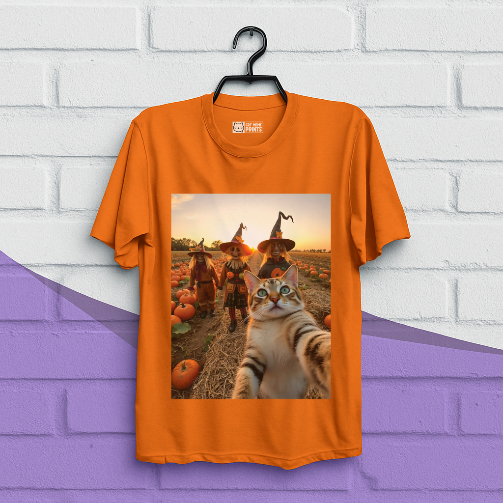Cat Selfie with Scarecrow T-Shirt