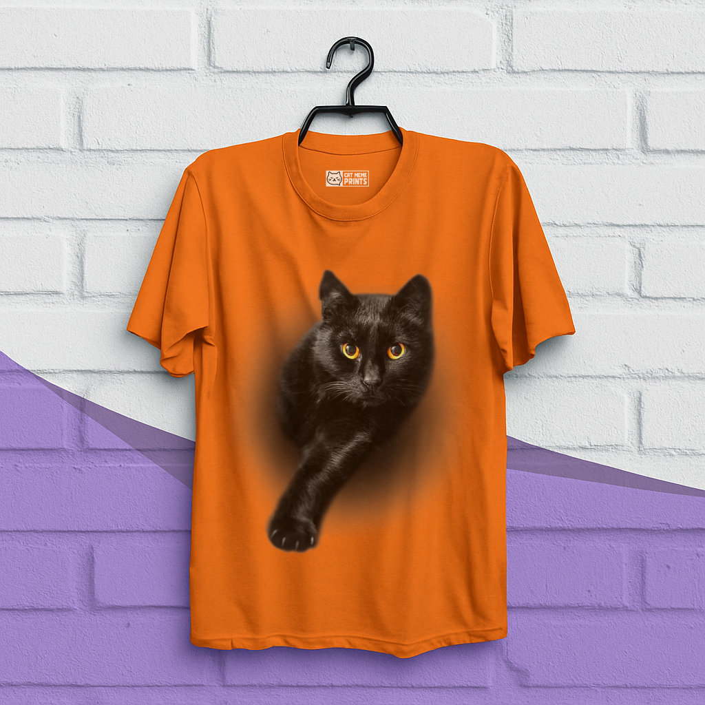 Black Cat Yellow Eyes T-Shirt