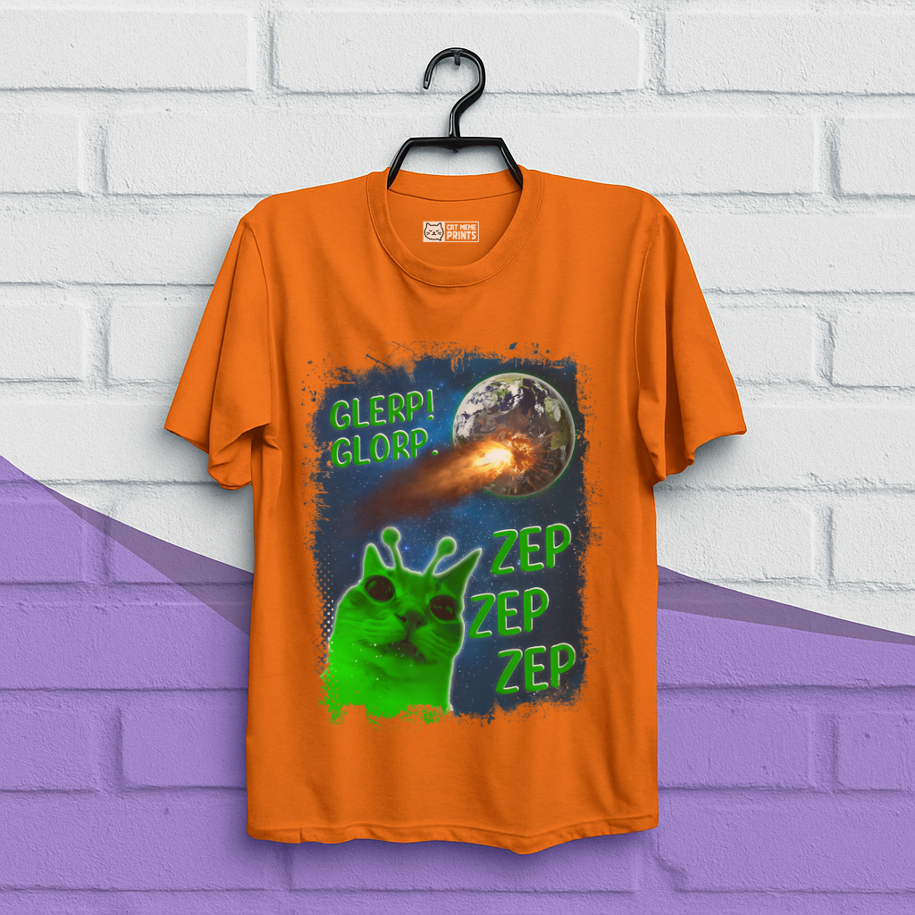 Glerp Glorp Zep Alien Cat T-Shirt