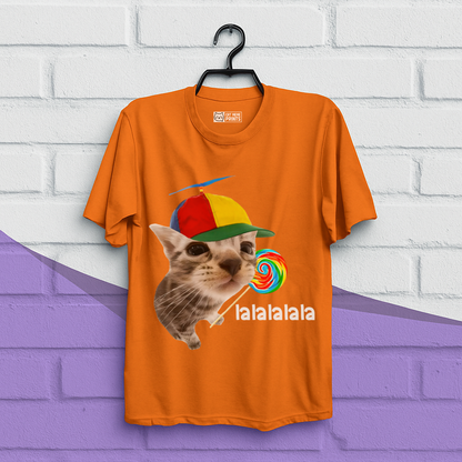 Cat With Lollipop lalala Cat Meme T-Shirt