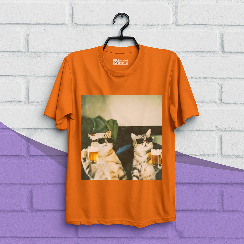 Chill And Cool Cats Drinking T-Shirt