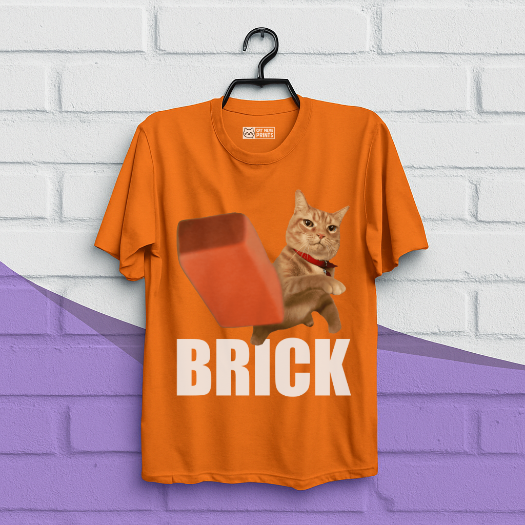Cat Throwing Brick T-Shirt
