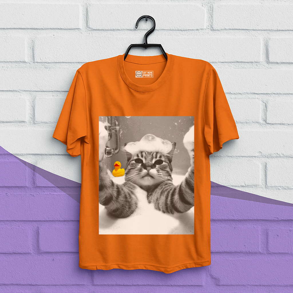 Cat Selfie in Bathtub T-Shirt