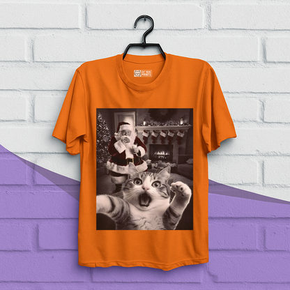 Cat Selfie With Santa Christmas T-Shirt