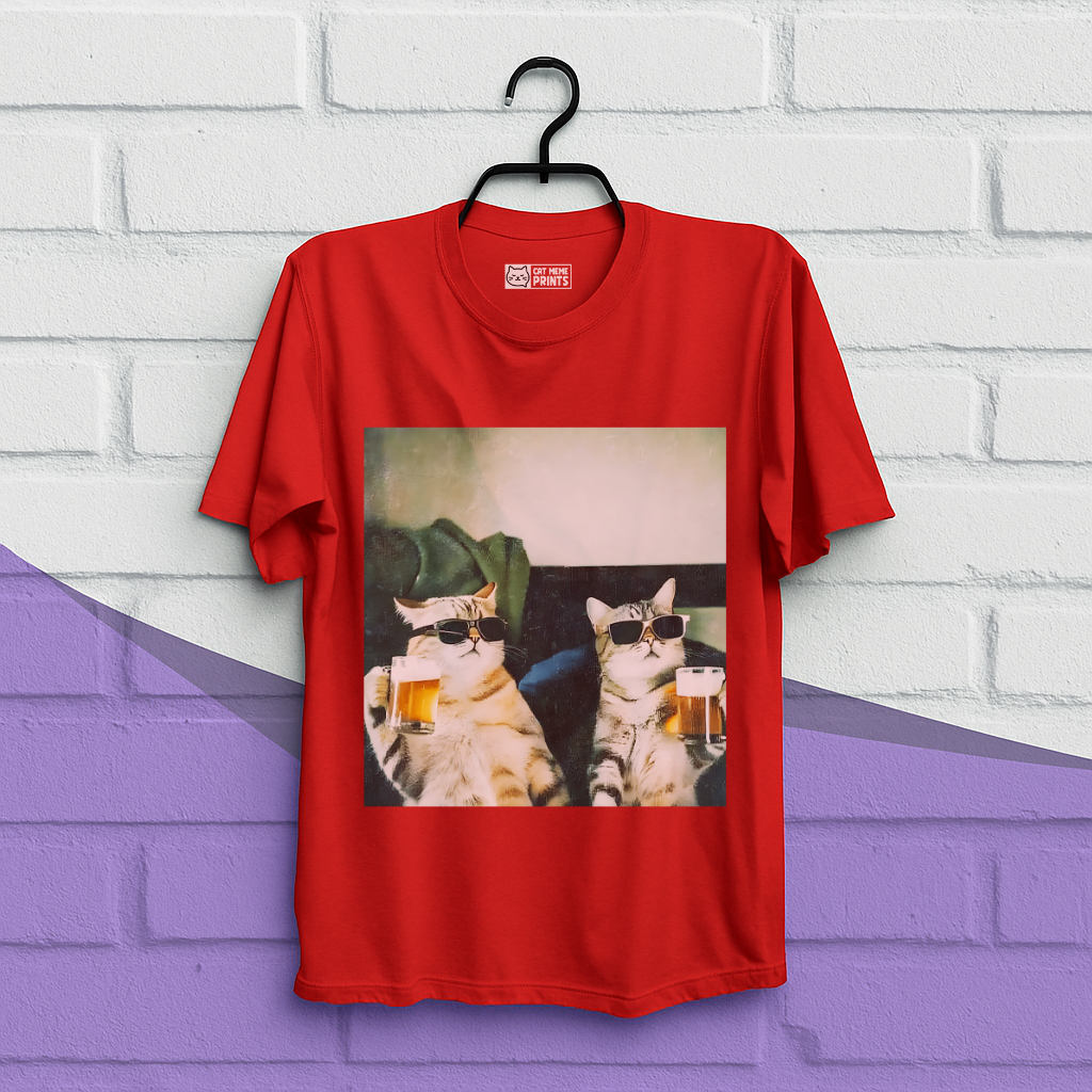 Chill And Cool Cats Drinking T-Shirt