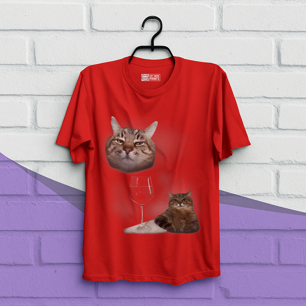 Cat Drinking Meme T-Shirt
