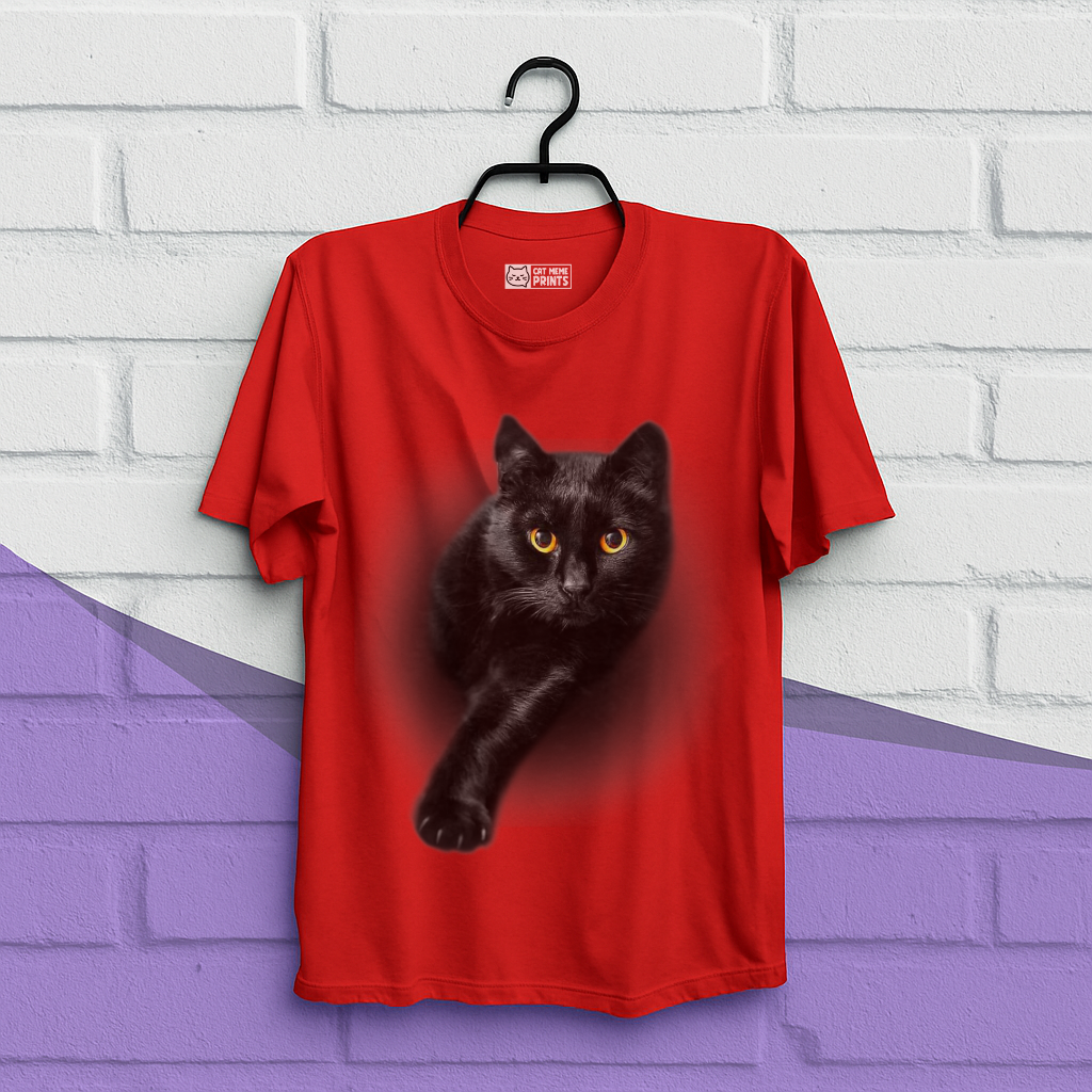 Black Cat Yellow Eyes T-Shirt