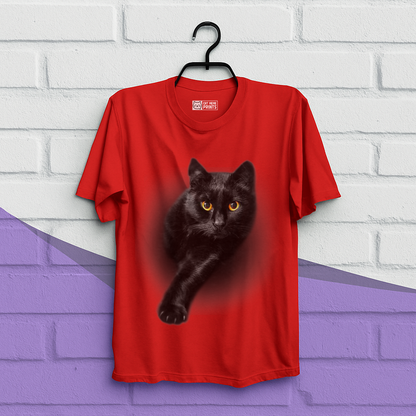 Black Cat Yellow Eyes T-Shirt