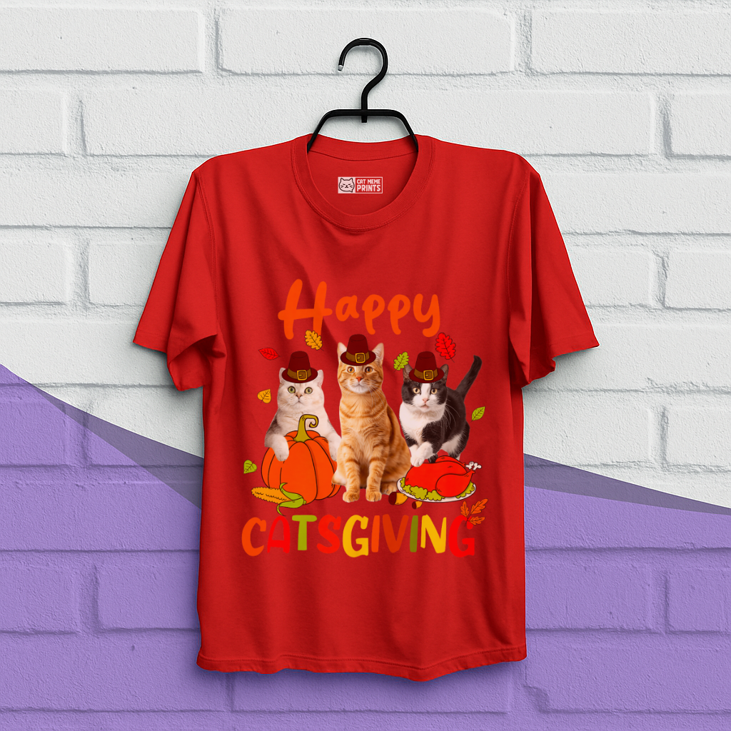 Happy Catsgiving fall Thanksgiving T-Shirt