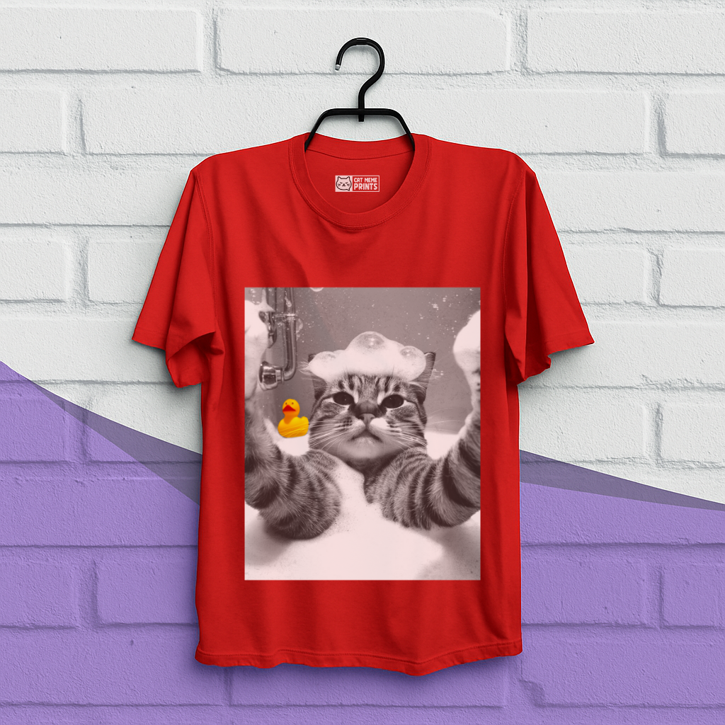 Cat Selfie in Bathtub T-Shirt