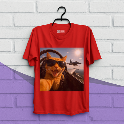 Cat Selfie Jet Airplane T-Shirt
