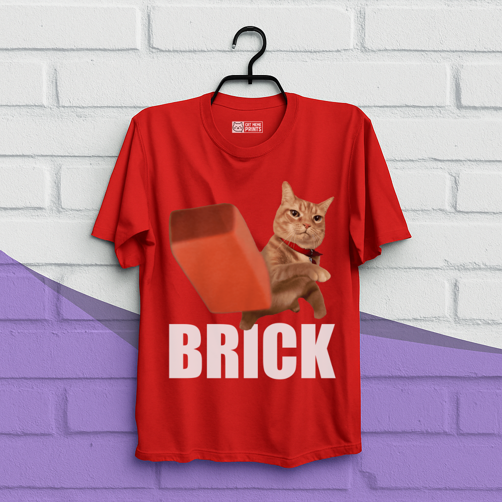 Cat Throwing Brick T-Shirt